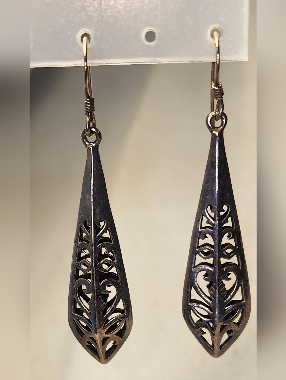 Sterling Teardrop Dangle Earrings -Silver